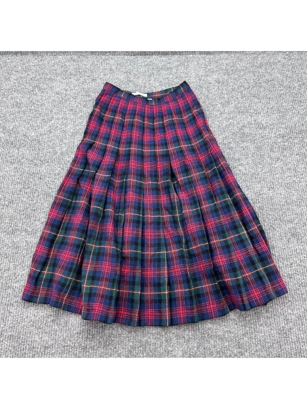 VTG Pendleton Mac Lennan Tartan Plaid Pleated Maxi Skirt 100% Wool Womens size 8